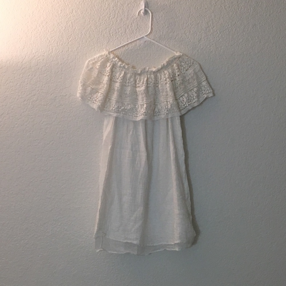 Zara white lace off the shoulder dress